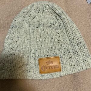 Corona Knit Beanie with Speckled Design - Cream